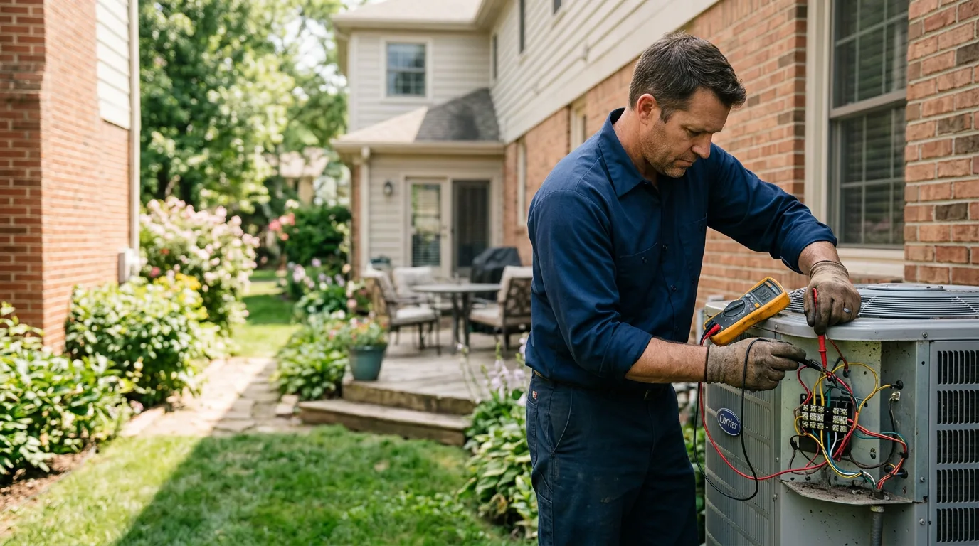 HVAC technician working near Wheatland, WY